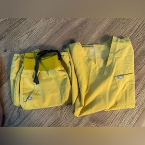 FIGS gold medium top and medium bottom.